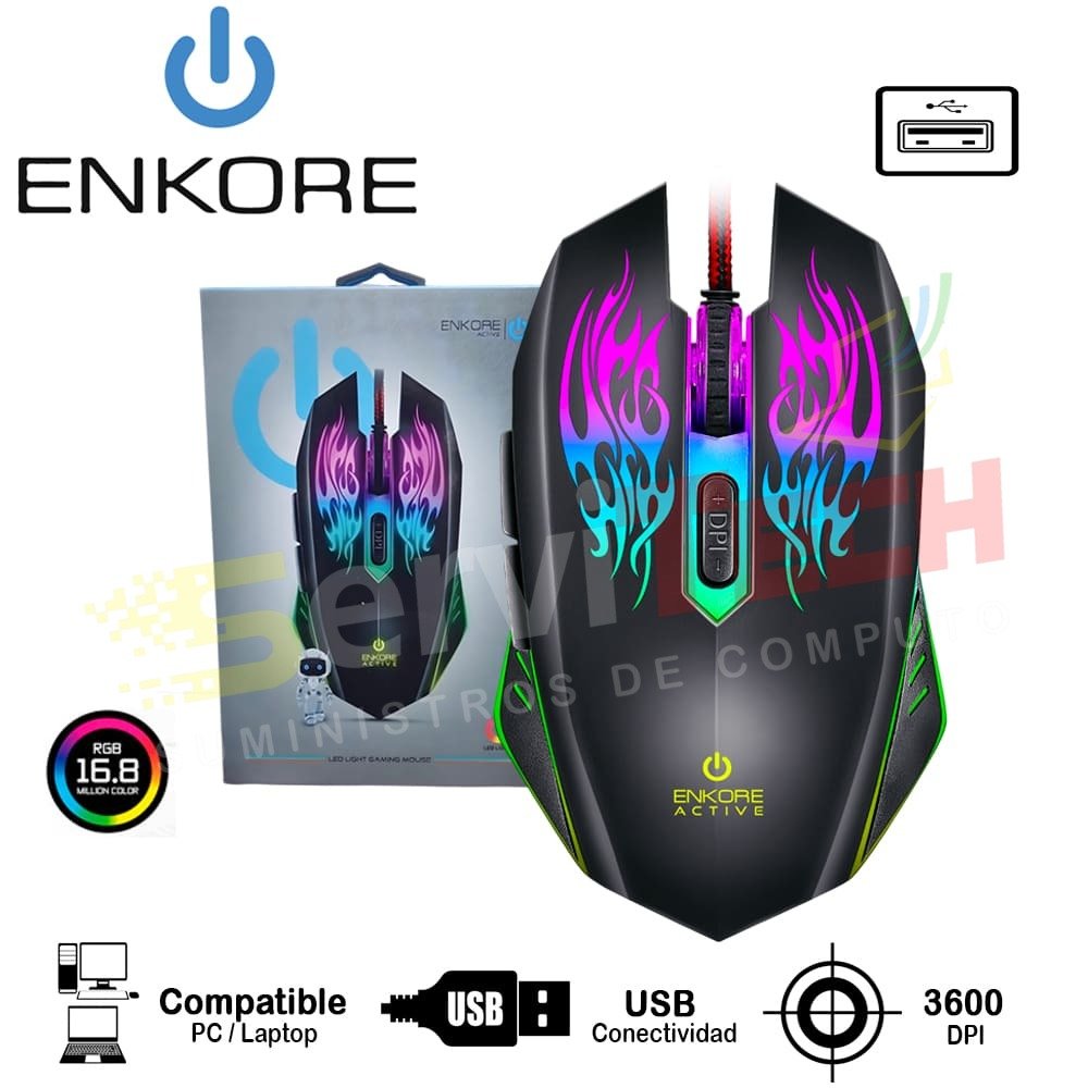 Mouse ENKORE Active EKM 300 - Cableado USB