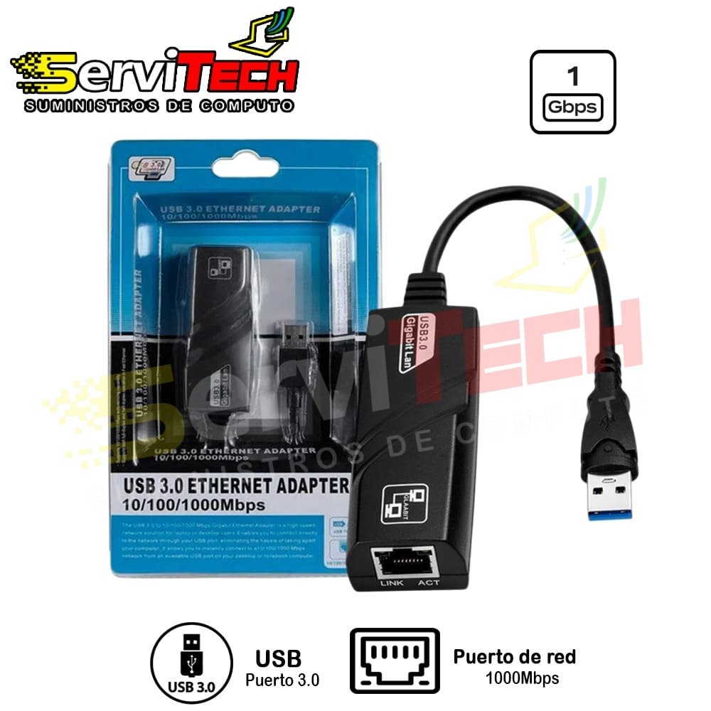 Adaptador USB 3.0 Red Ethernet RJ45 Generico