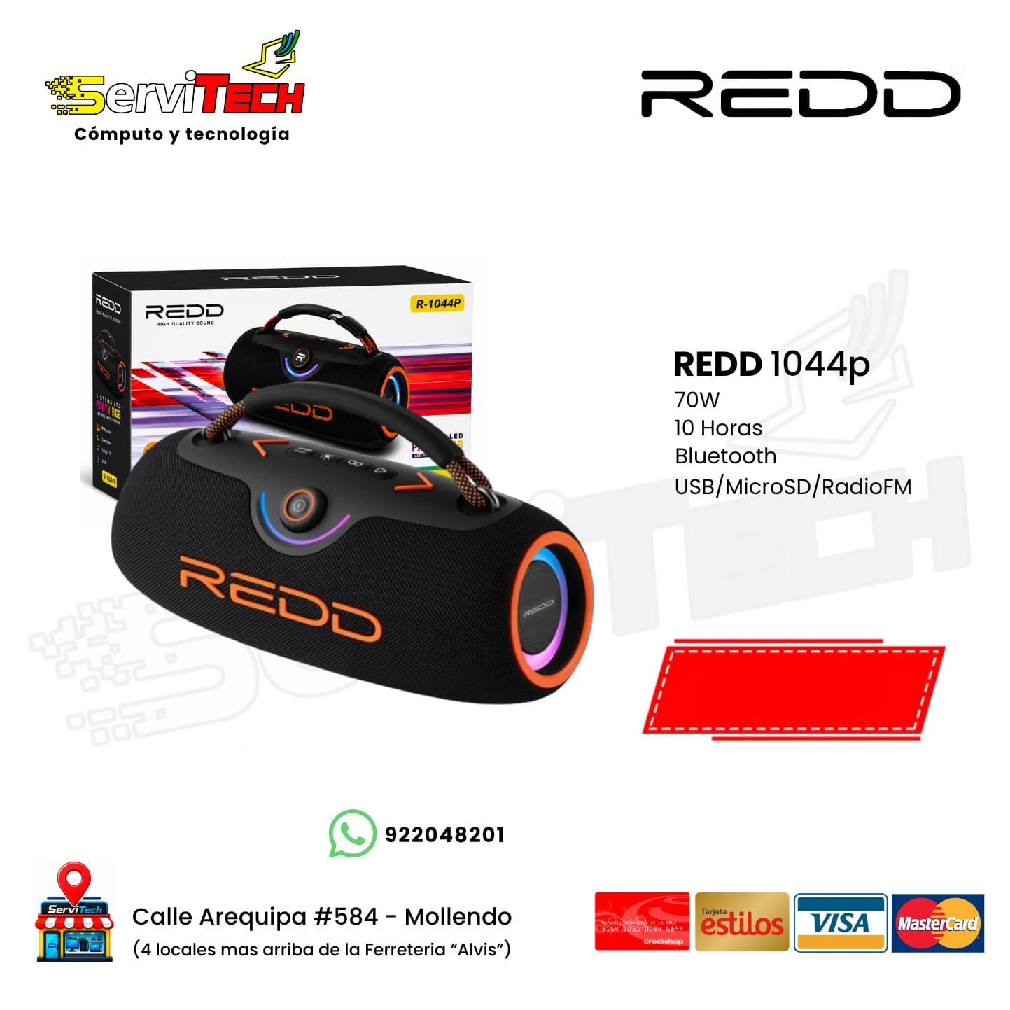 Parlante bluetooth REDD 1044P