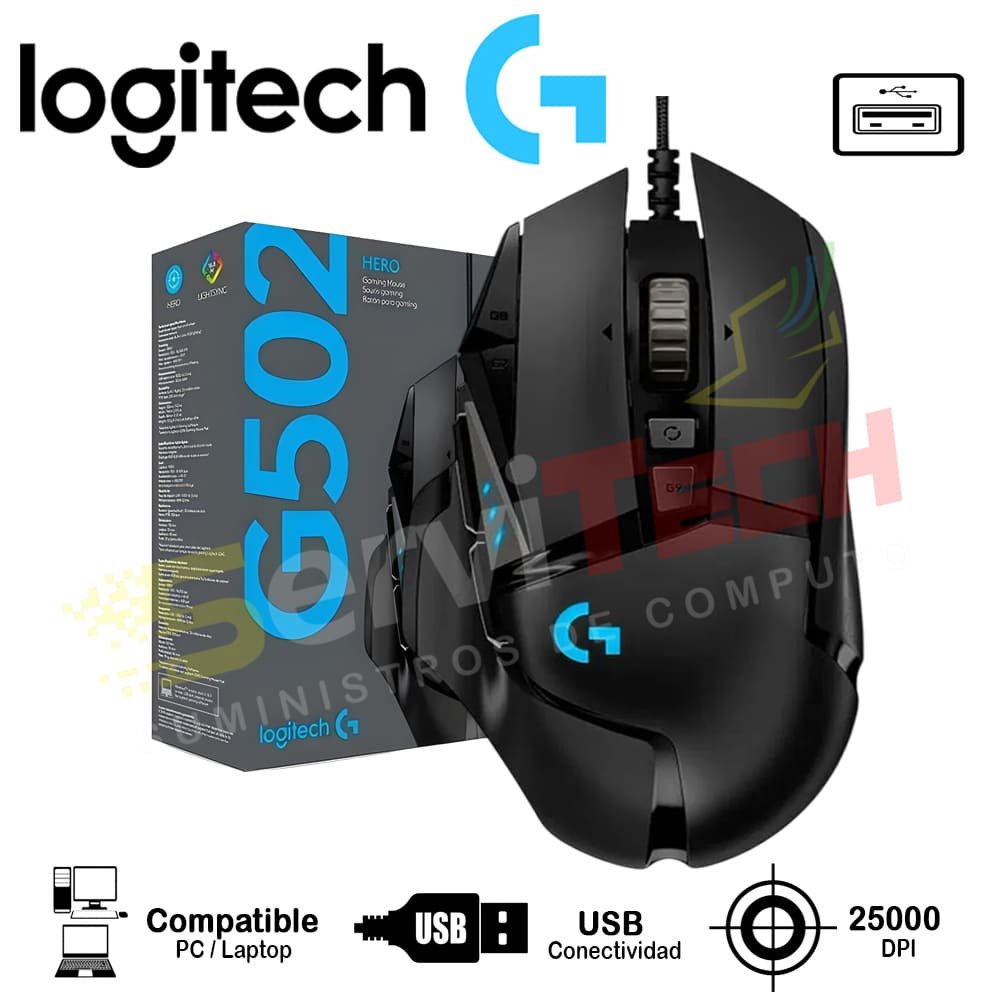 Mouse LOGITECH G502 - Cableado USB