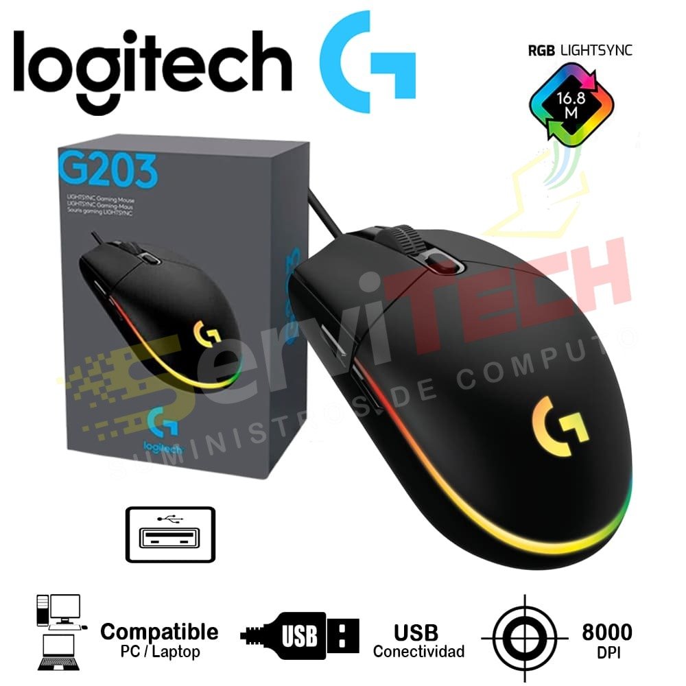 Mouse LOGITECH G203 - Cableado USB