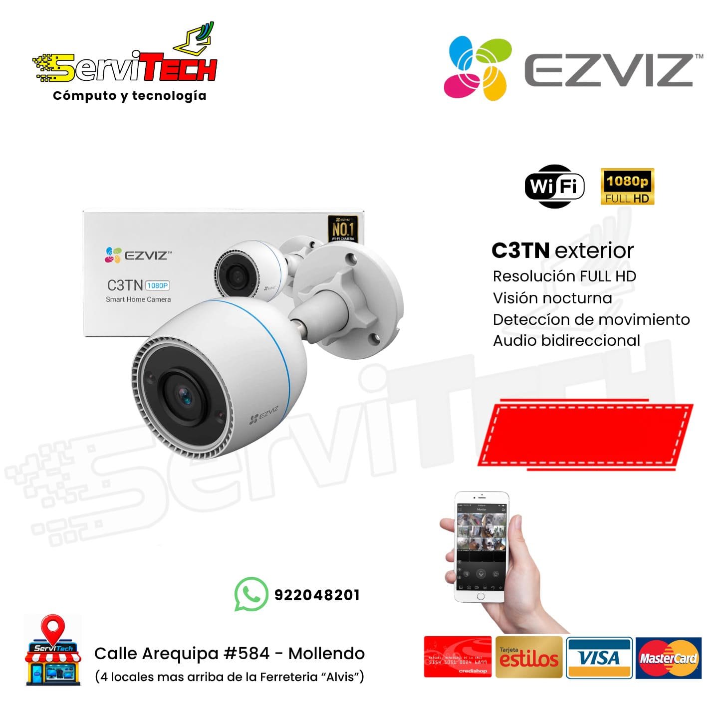 Camara inalambrica EZVIZ Cs-c3tn FULL HD (exterior fija)