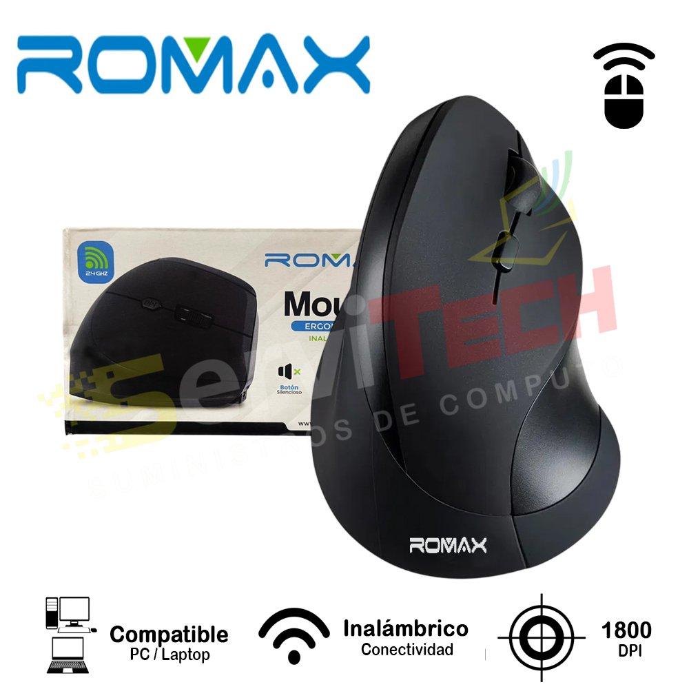 Mouse ergonomico ROMAX TPM0054 -  inalambrico
