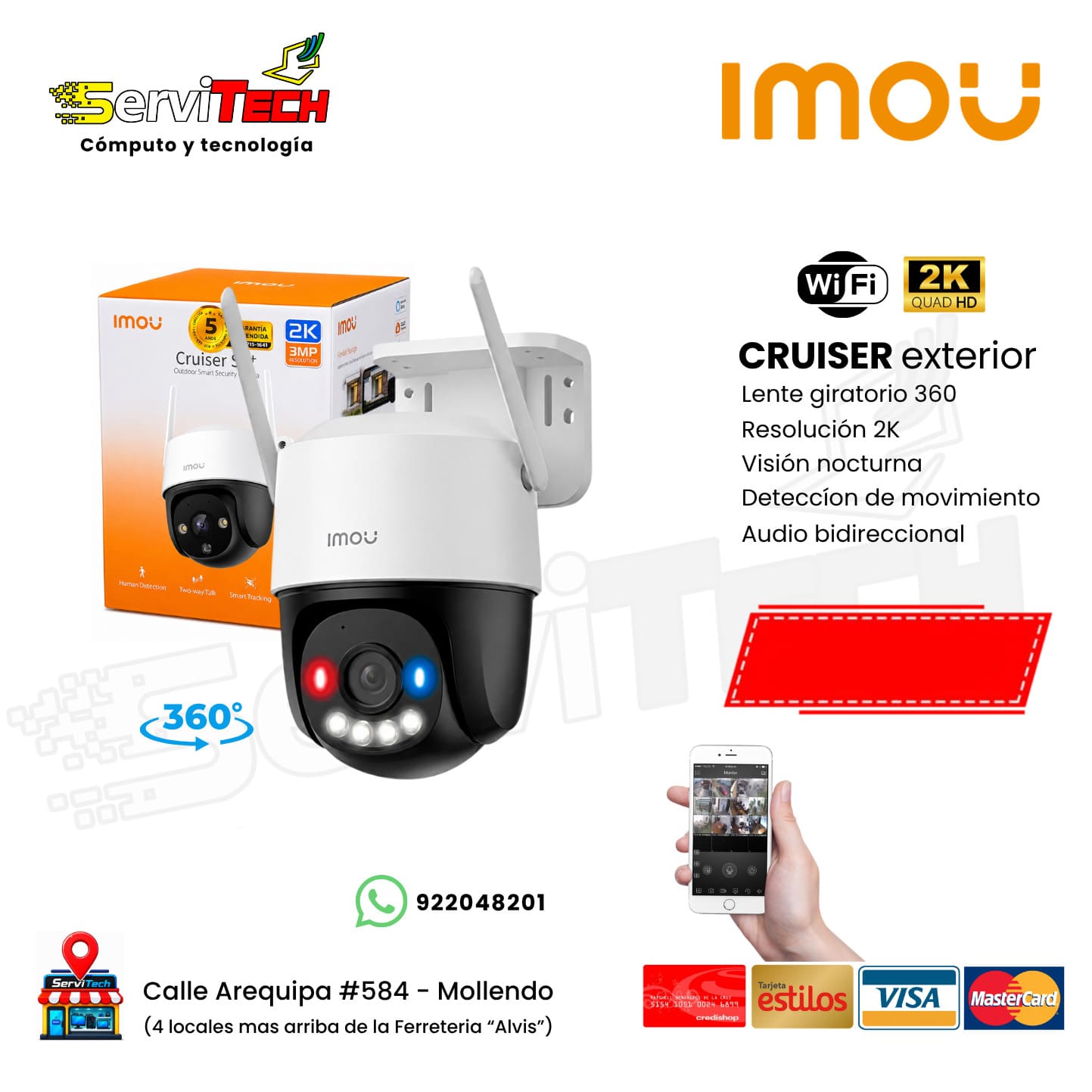 Camara inalambrica IMOU Cruiser 2K (exterior giratoria)