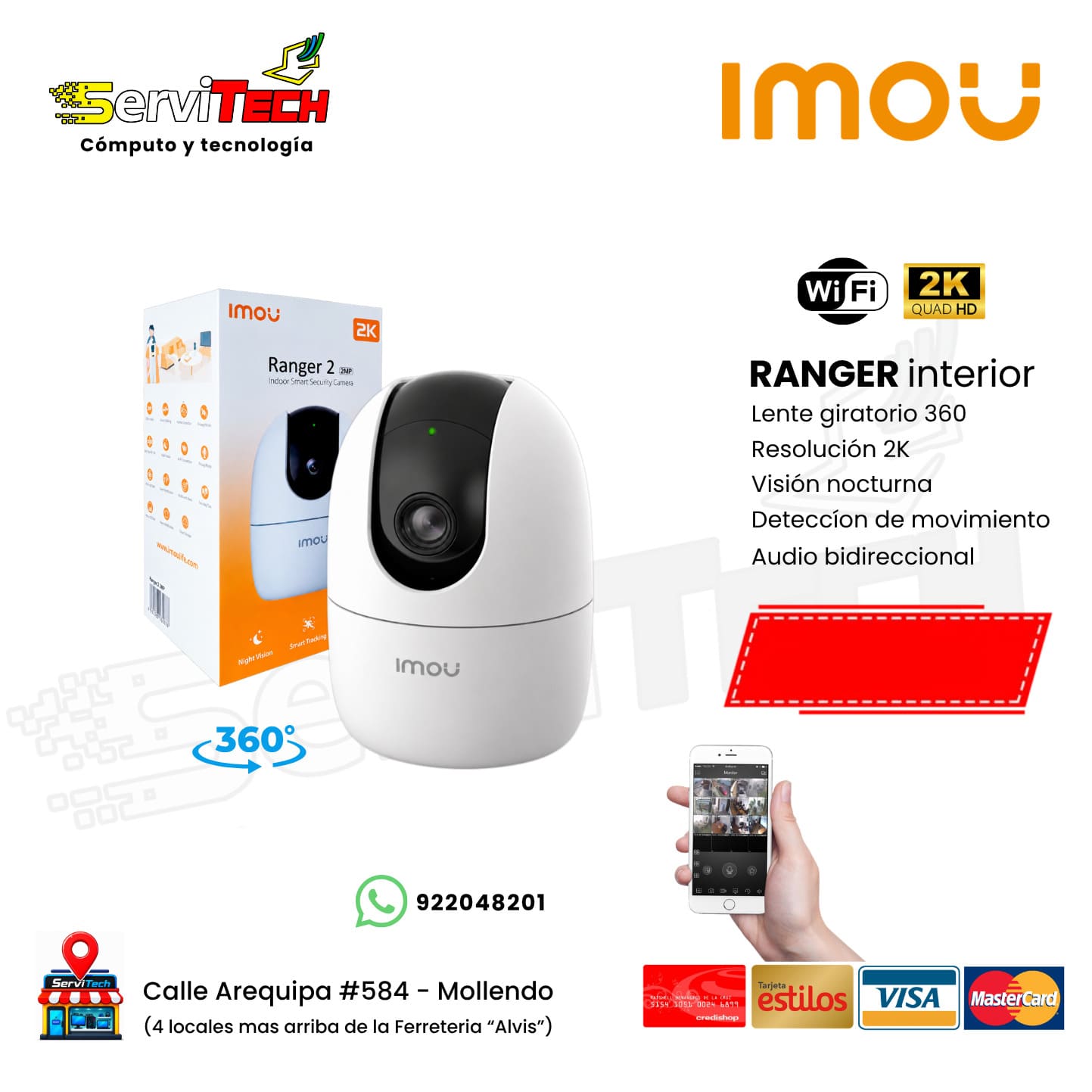 Camara inalambrica IMOU Ranger 2K (interior giratoria)