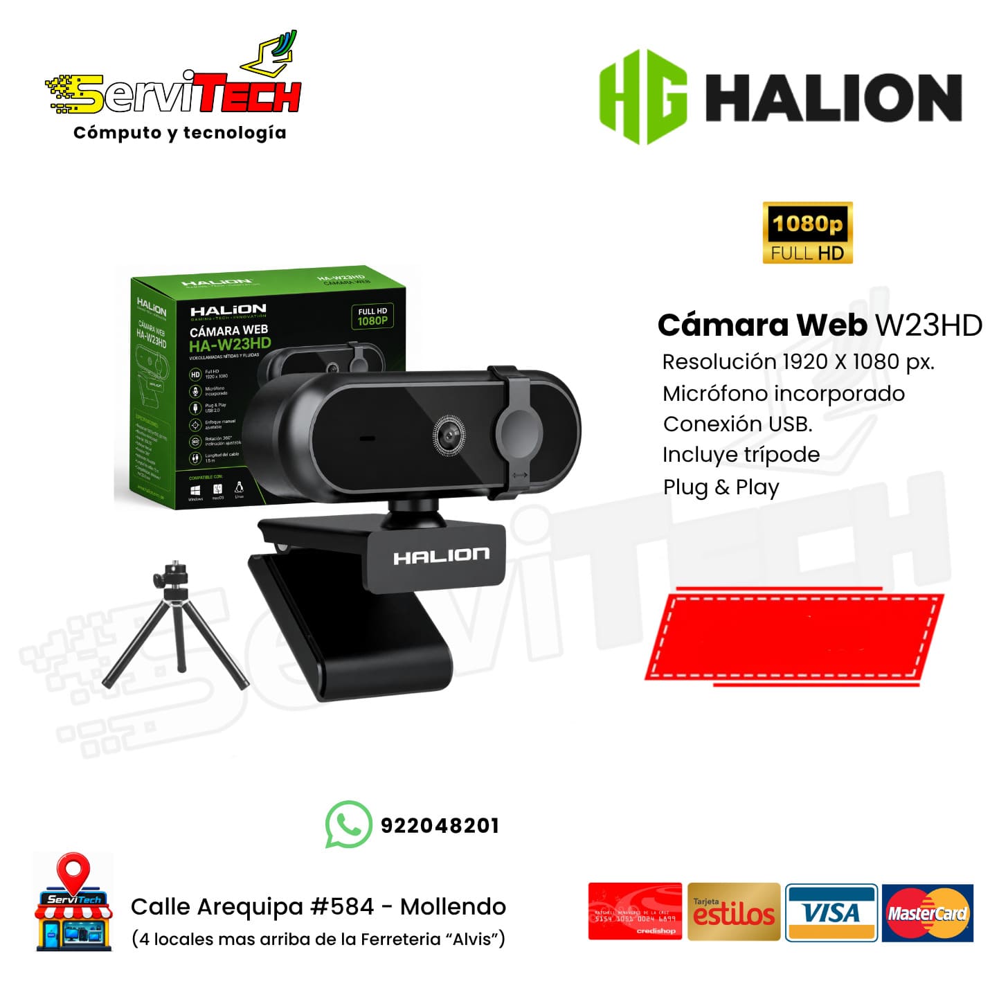 Camara web HALION FHD W23HD