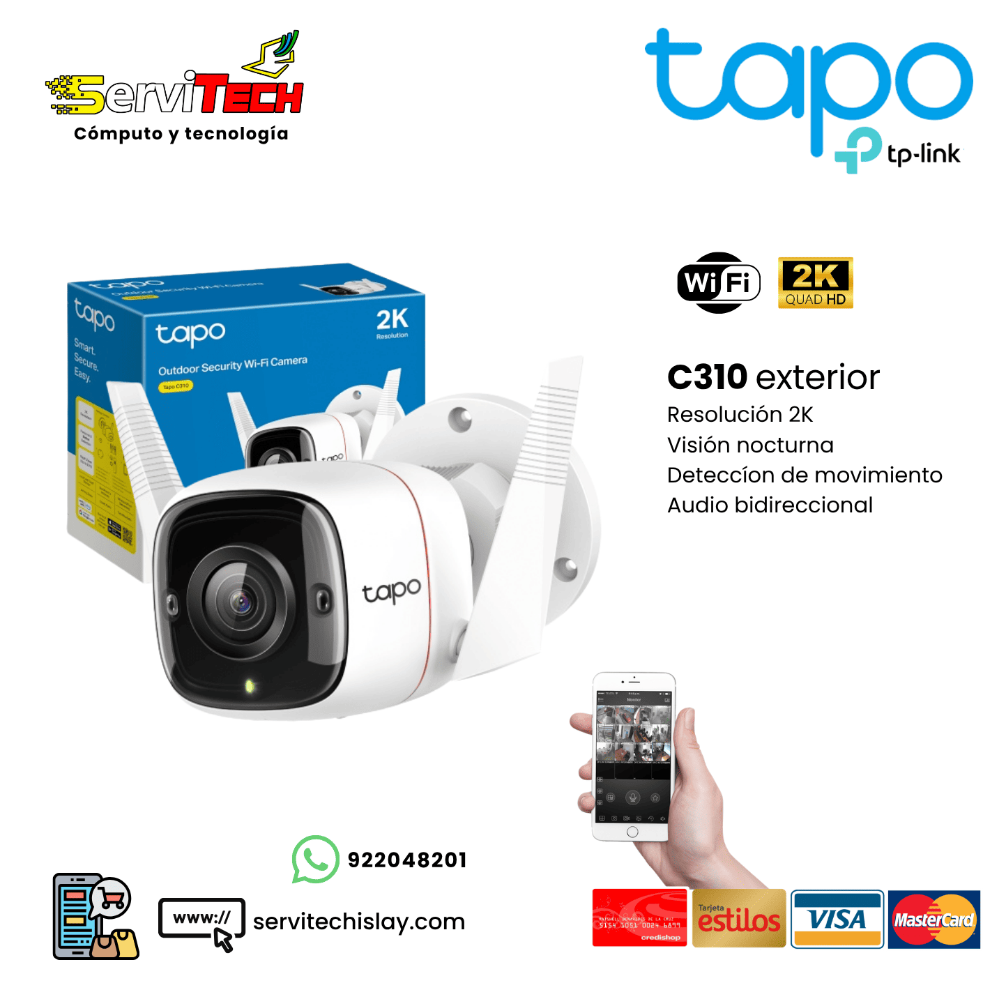 Camara Inalambrica TAPO C310 2K (Exterior Fija)