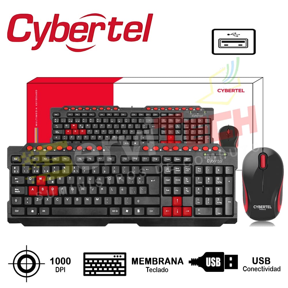 Kit 2 en 1 Teclado/Mouse CYBERTEL Prince CYB T2000 - Cableado