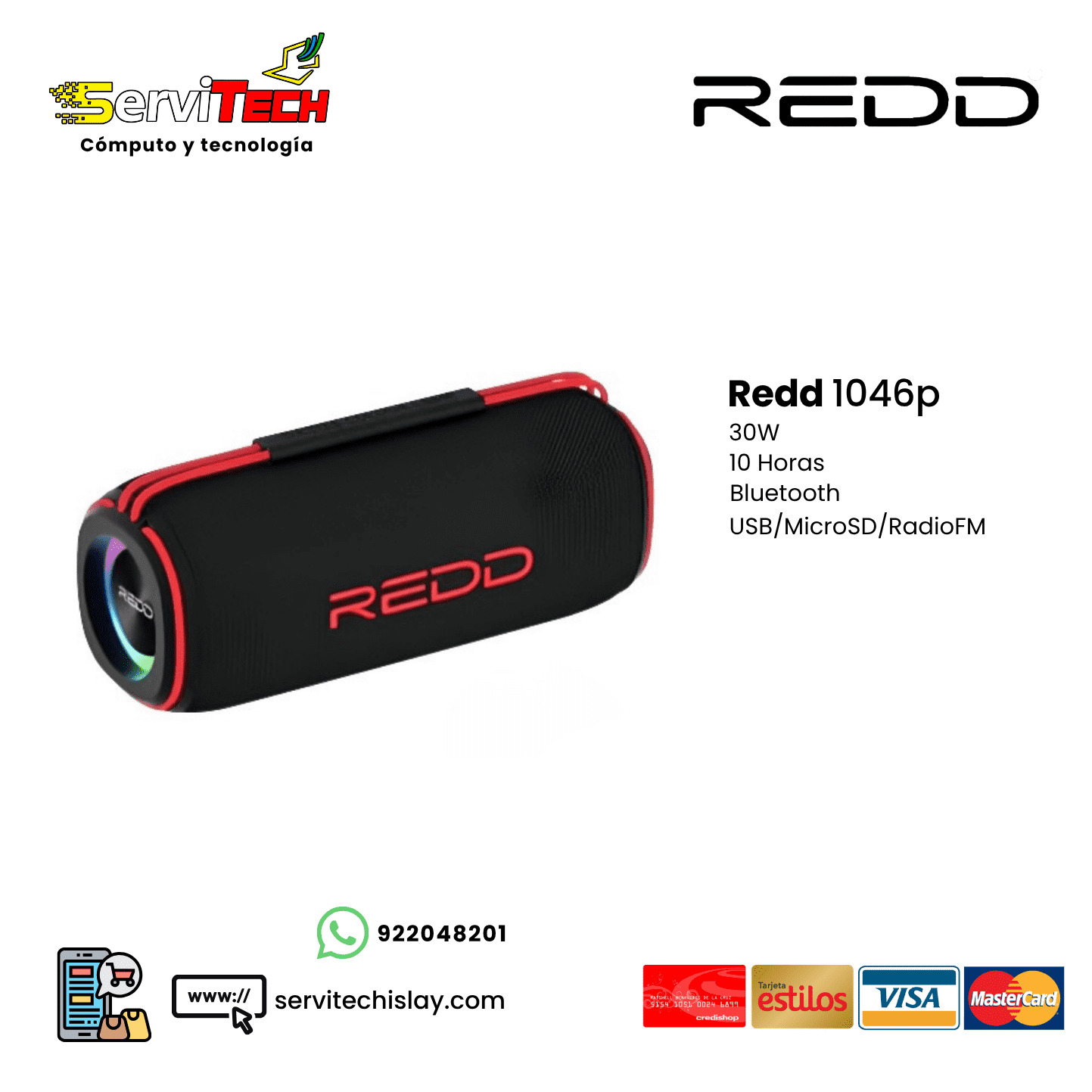 Parlante bluetooth REDD 1046P