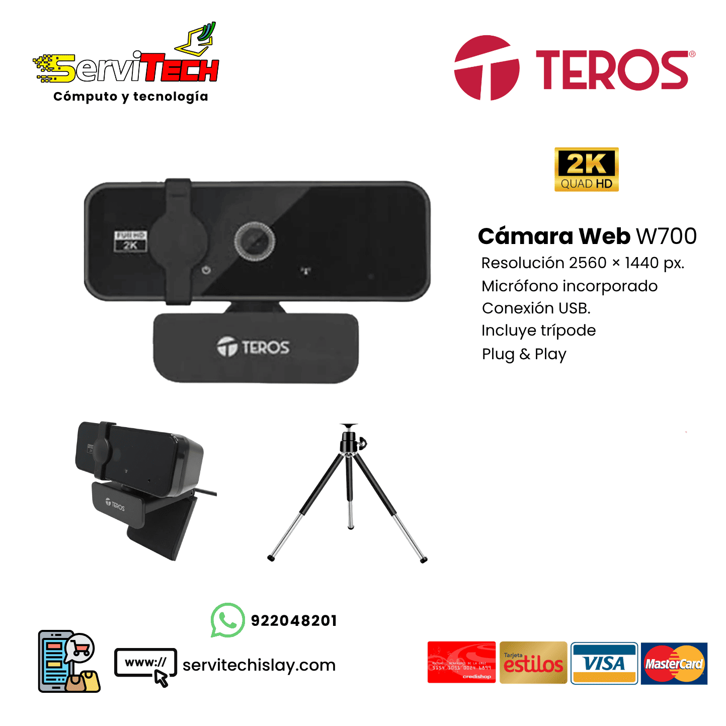 Camara Web 2K TEROS TE-9072