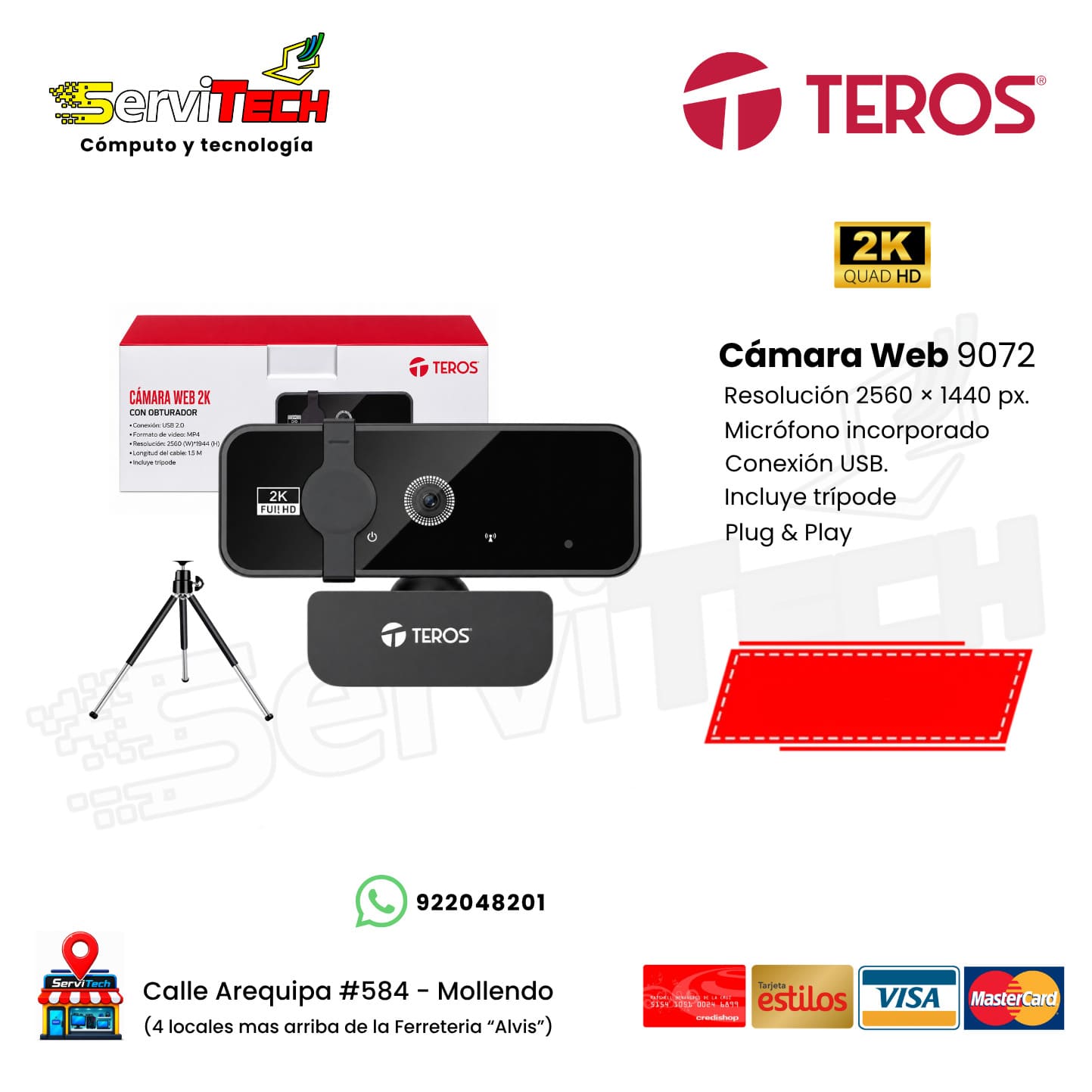Camara Web 2K TEROS TE-9072