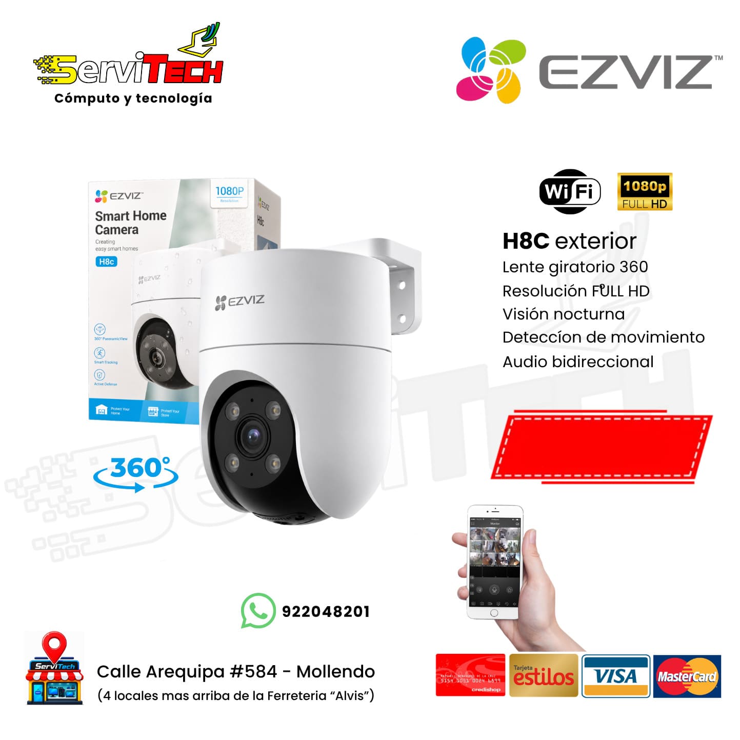 Camara inalambrica EZVIZ CS-H8C Full HD (exterior giratoria)