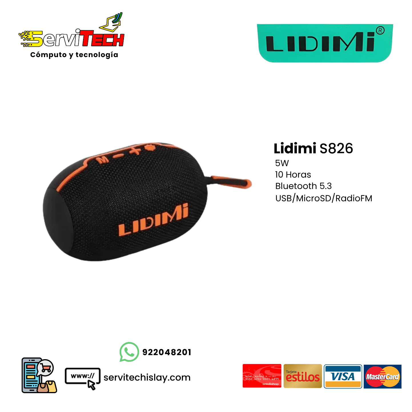 Parlante bluetooth LIDIMI LD-S826