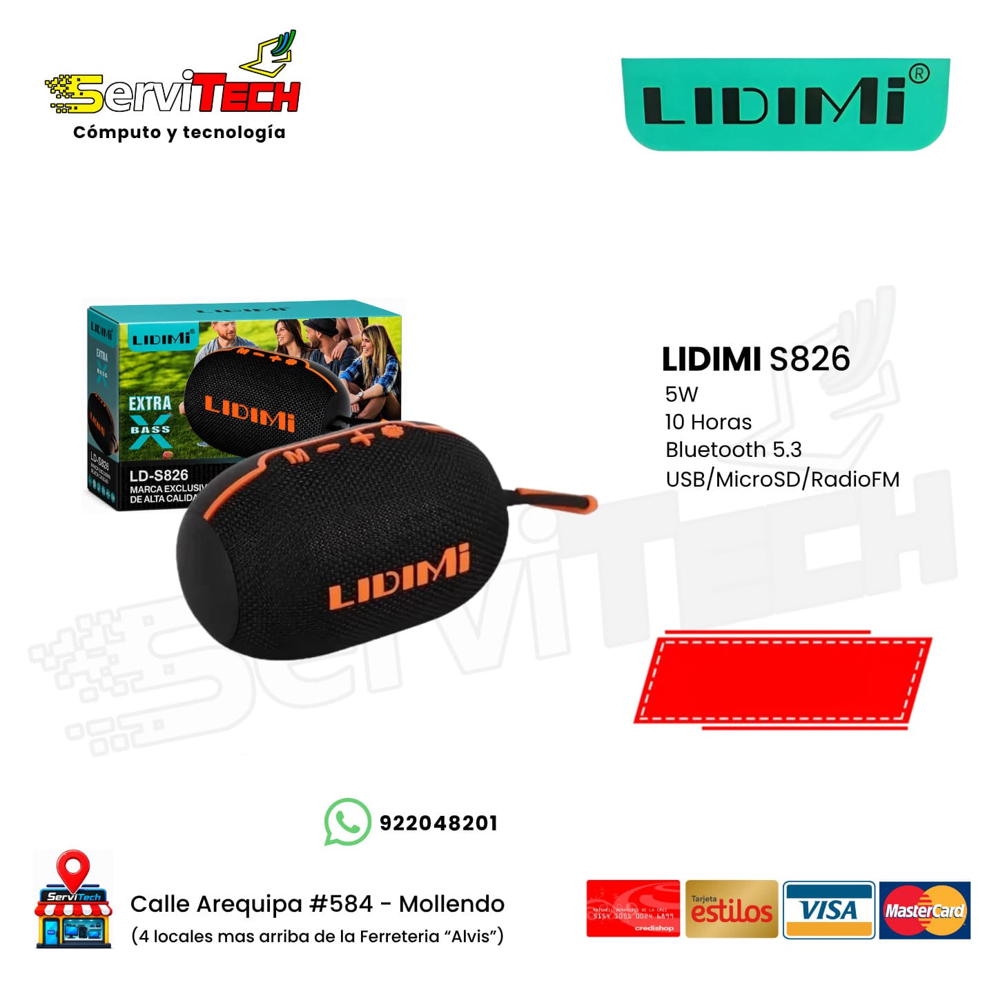 Parlante bluetooth LIDIMI LD-S826