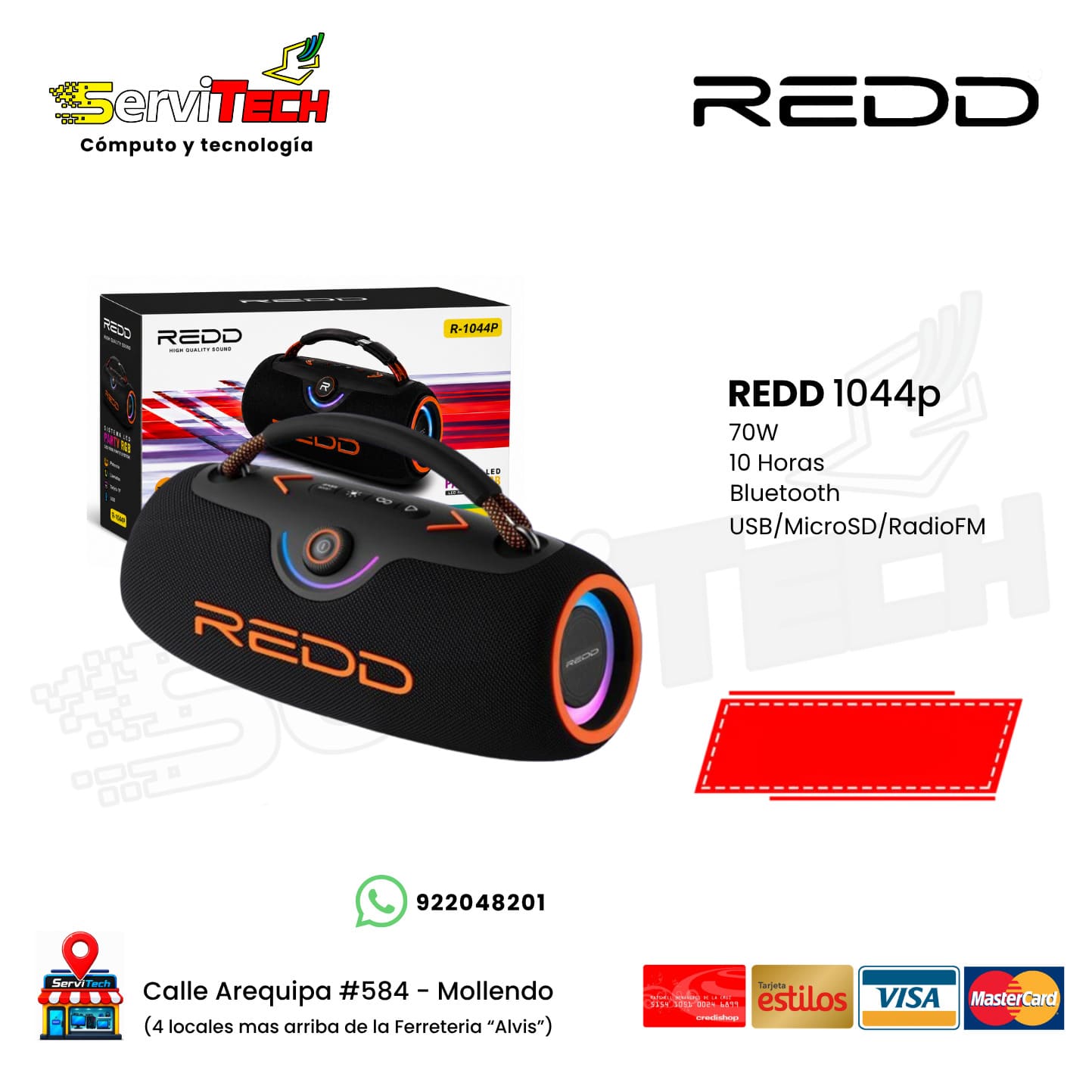 Parlante bluetooth REDD 1044P