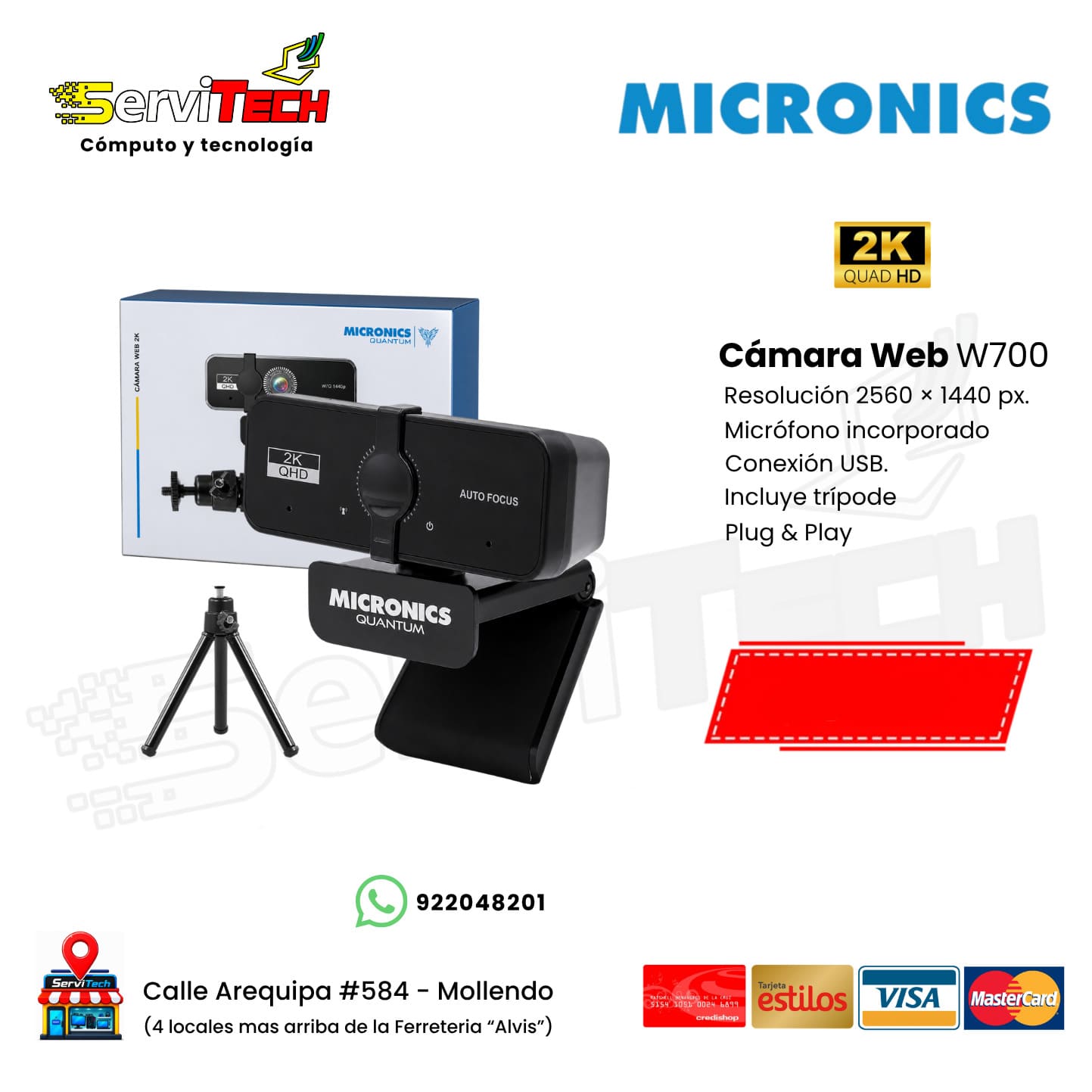 Camara web MICRONICS 2K quantum W700