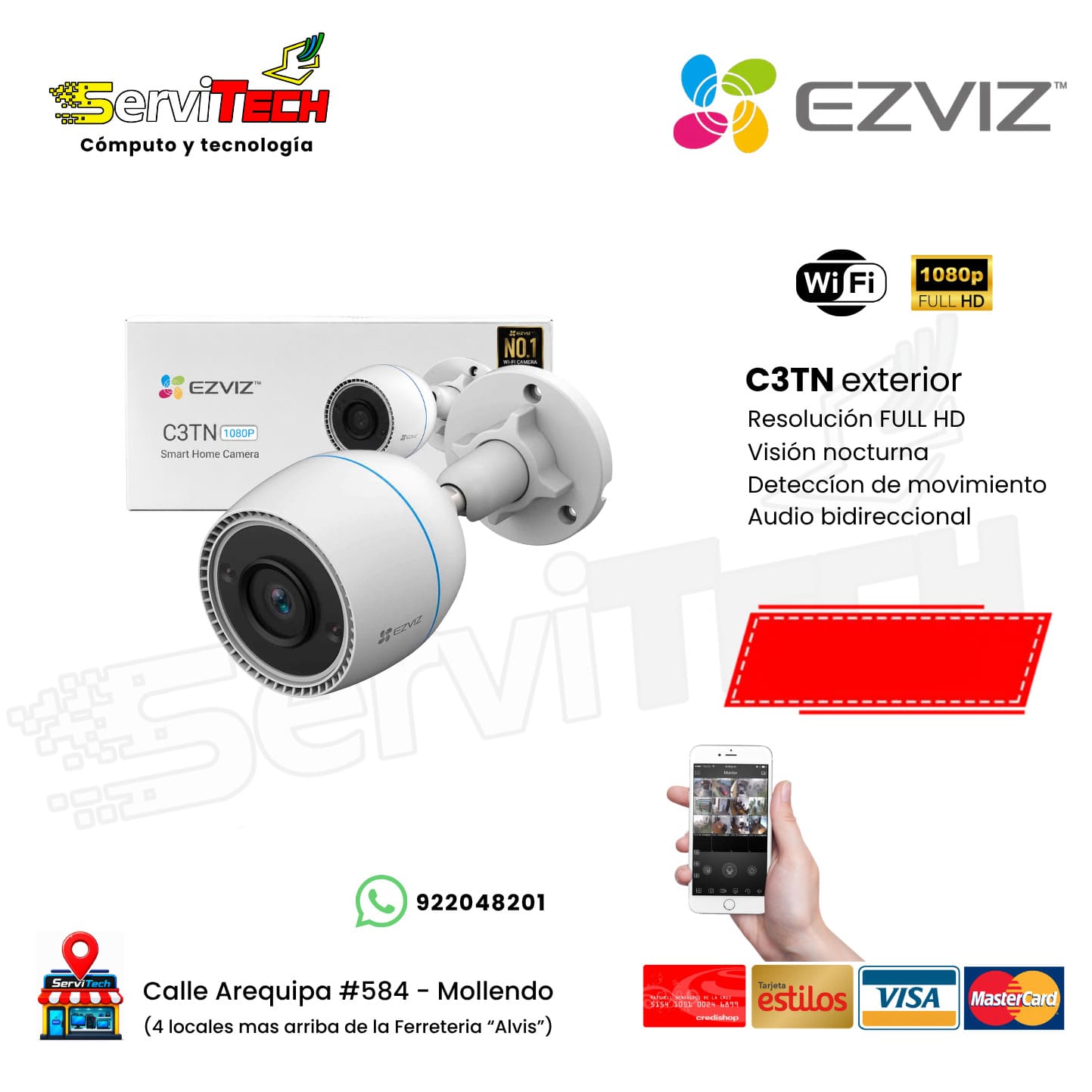 Camara inalambrica EZVIZ Cs-c3tn FULL HD (exterior fija)