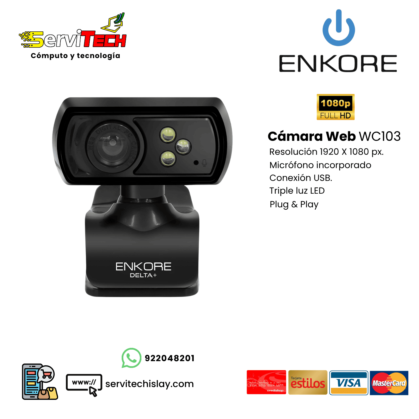 Camara web ENKORE FHD delta+ WC103