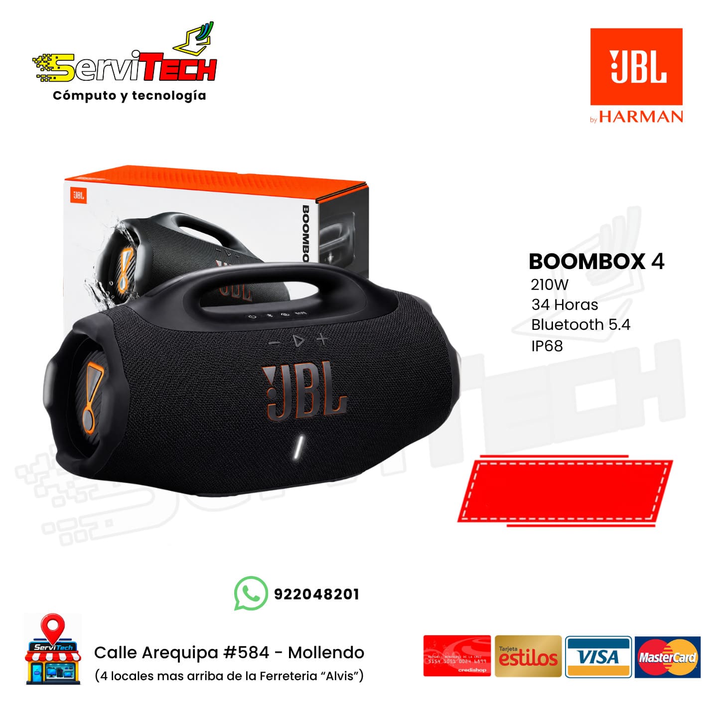 Parlante bluetooth JBL boombox 4