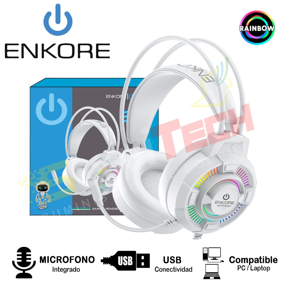 Audifonos Gamer ENKORE Active 5.1 EKHG 1004U-W